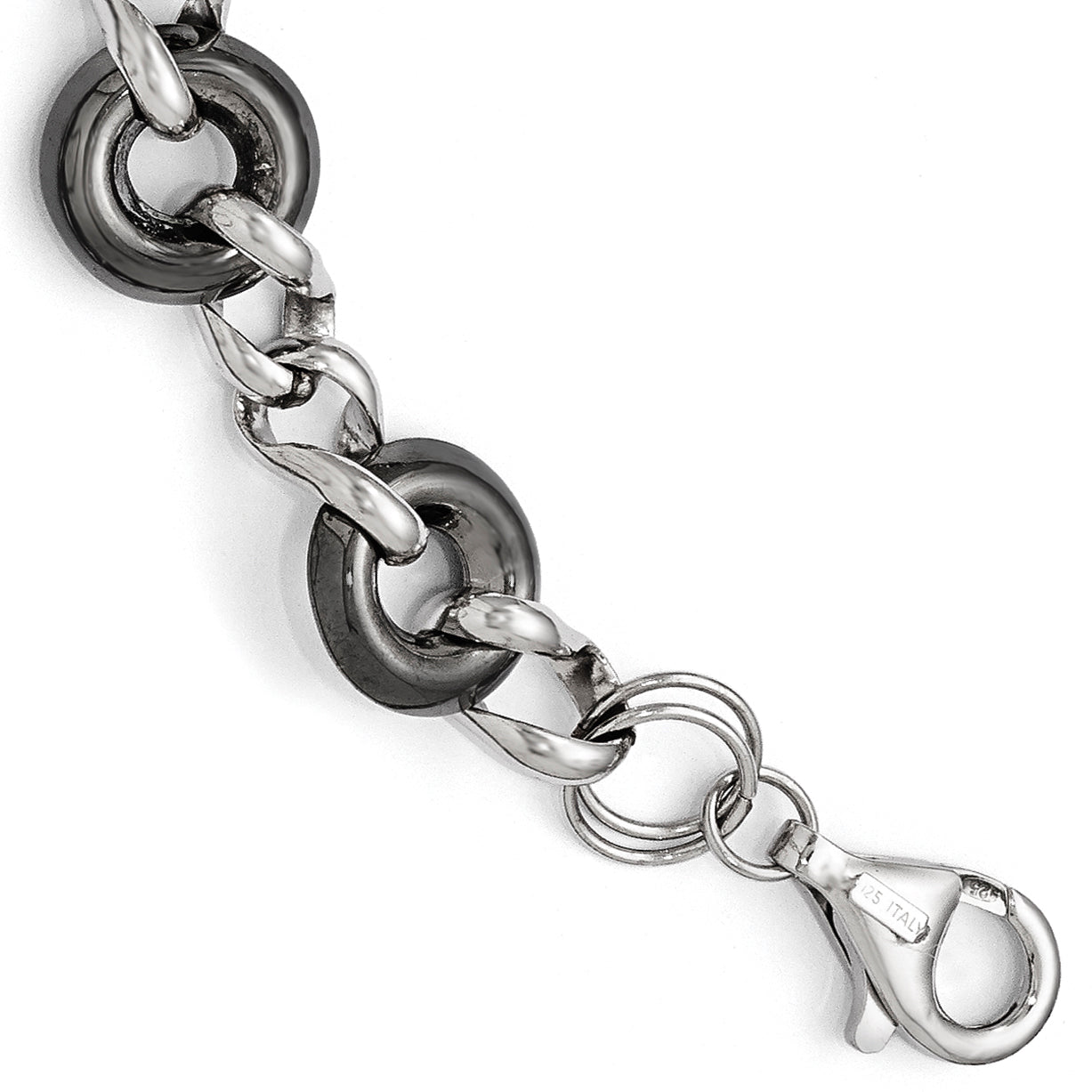 Sterling Silver Ruthenium-plated Polished Link Bracelet Main image