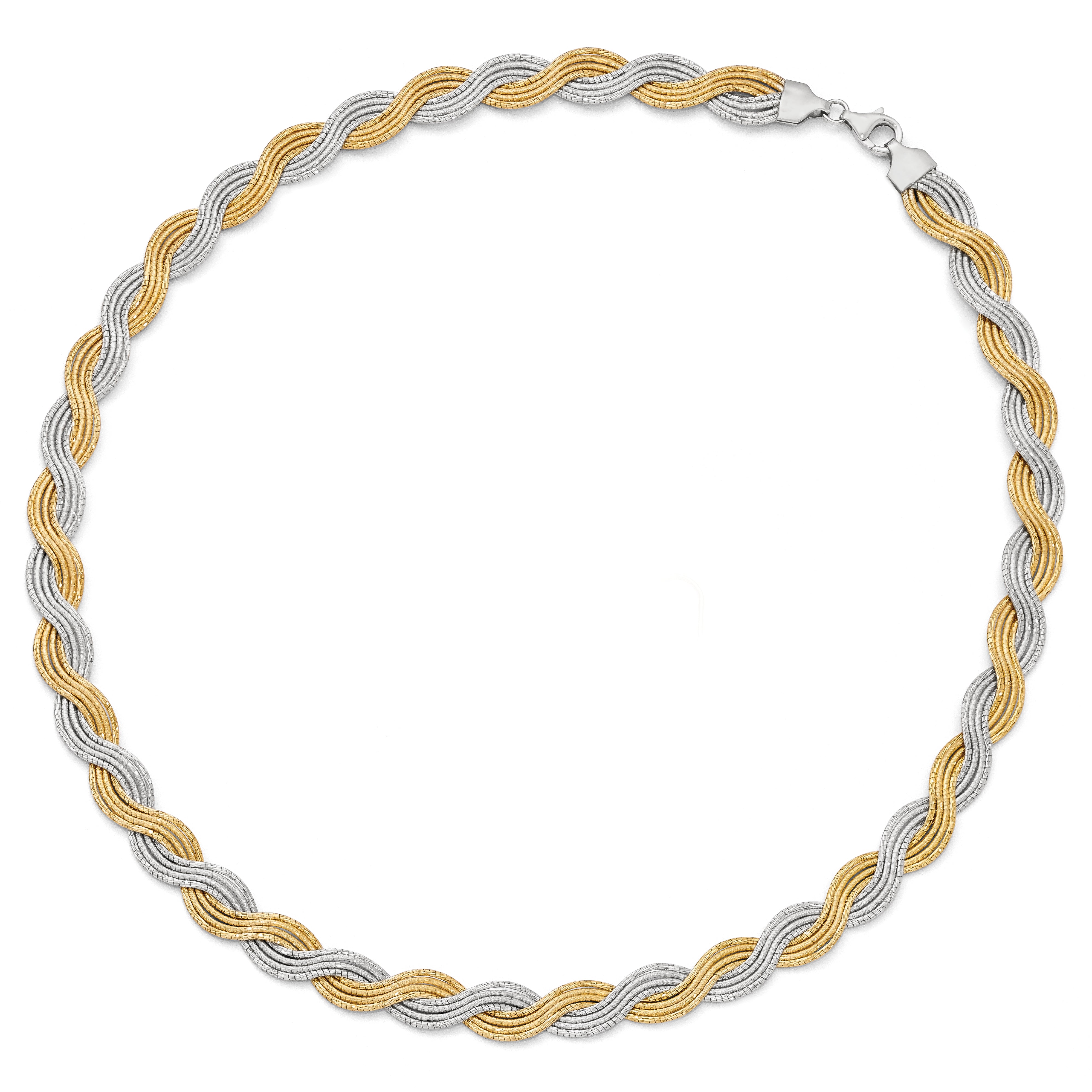 Sophia Jewelers Sterling Silver Gold-Plated Twisted Fancy Necklace 18.5 Secondary image