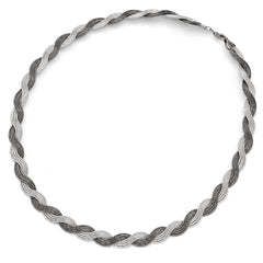 Sterling Silver Ruthenium-Plated Diamond-Cut Fancy Necklace 18.5 by Sophia Jewelers
