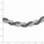 Sterling Silver Ruthenium-Plated Diamond-Cut Fancy Necklace 18.5 by Sophia Jewelers
