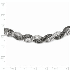 Sterling Silver Ruthenium-Plated Diamond-Cut Fancy Necklace 18.5 by Sophia Jewelers