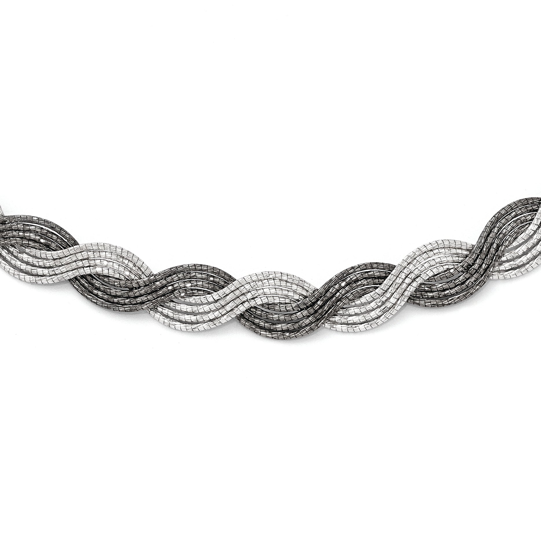 Sterling Silver Ruthenium-plated Diamond-cut Necklace Main image
