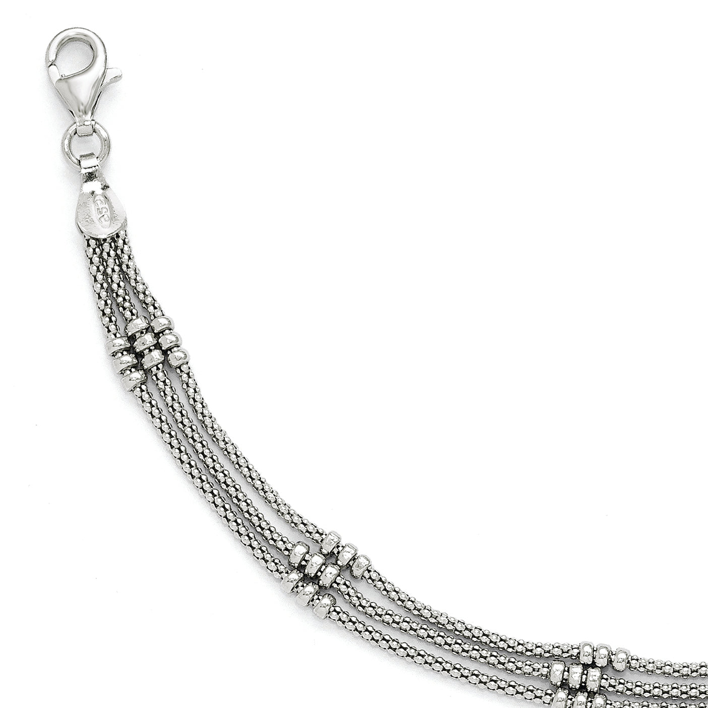 Leslie's Sterling Silver Textured Three Strand Bracelet