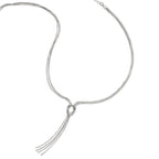 Sophia Jewelers Sterling Silver 18in Fancy Knot Necklace with Rhodium Polish