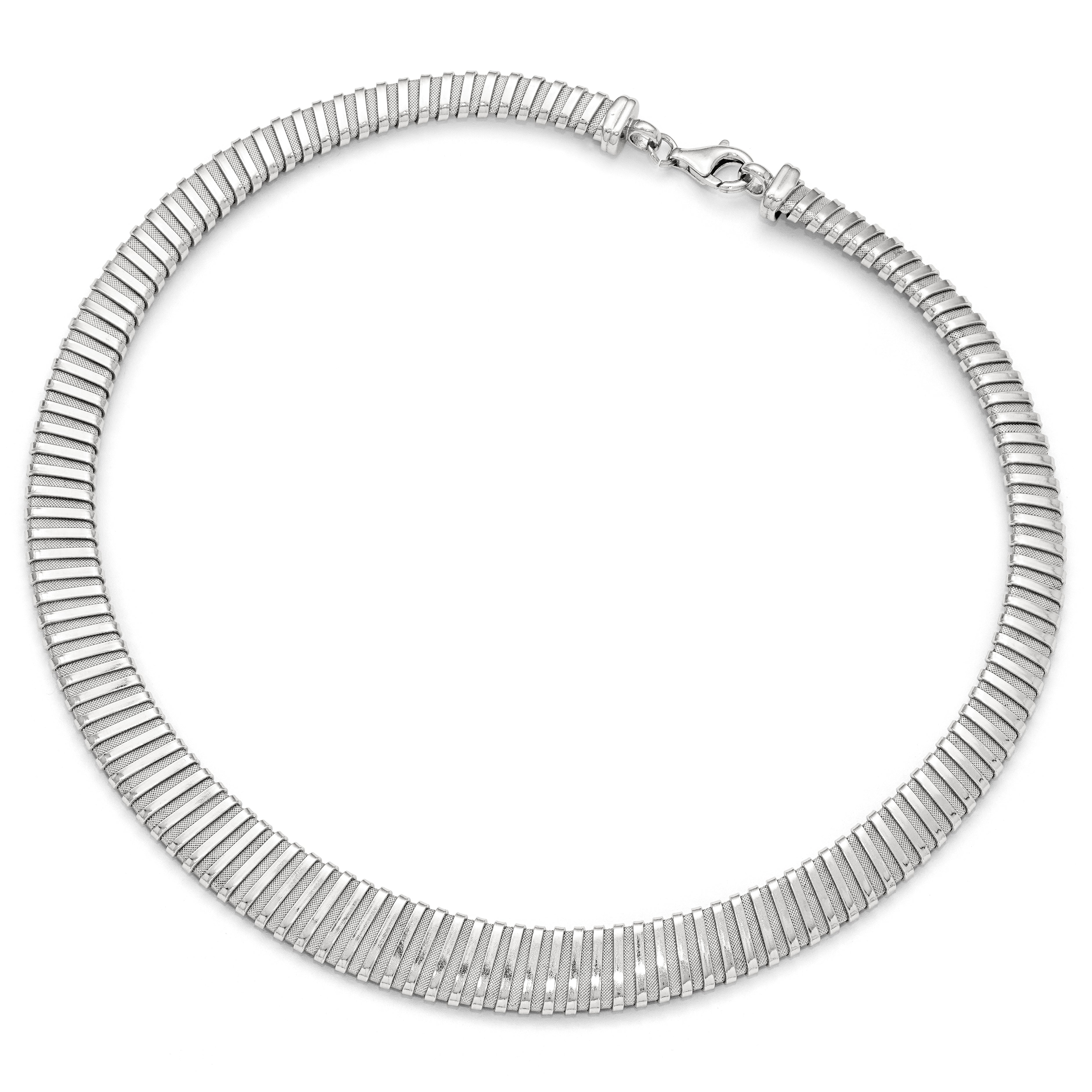 Sterling Silver Polished and Textured Necklace
