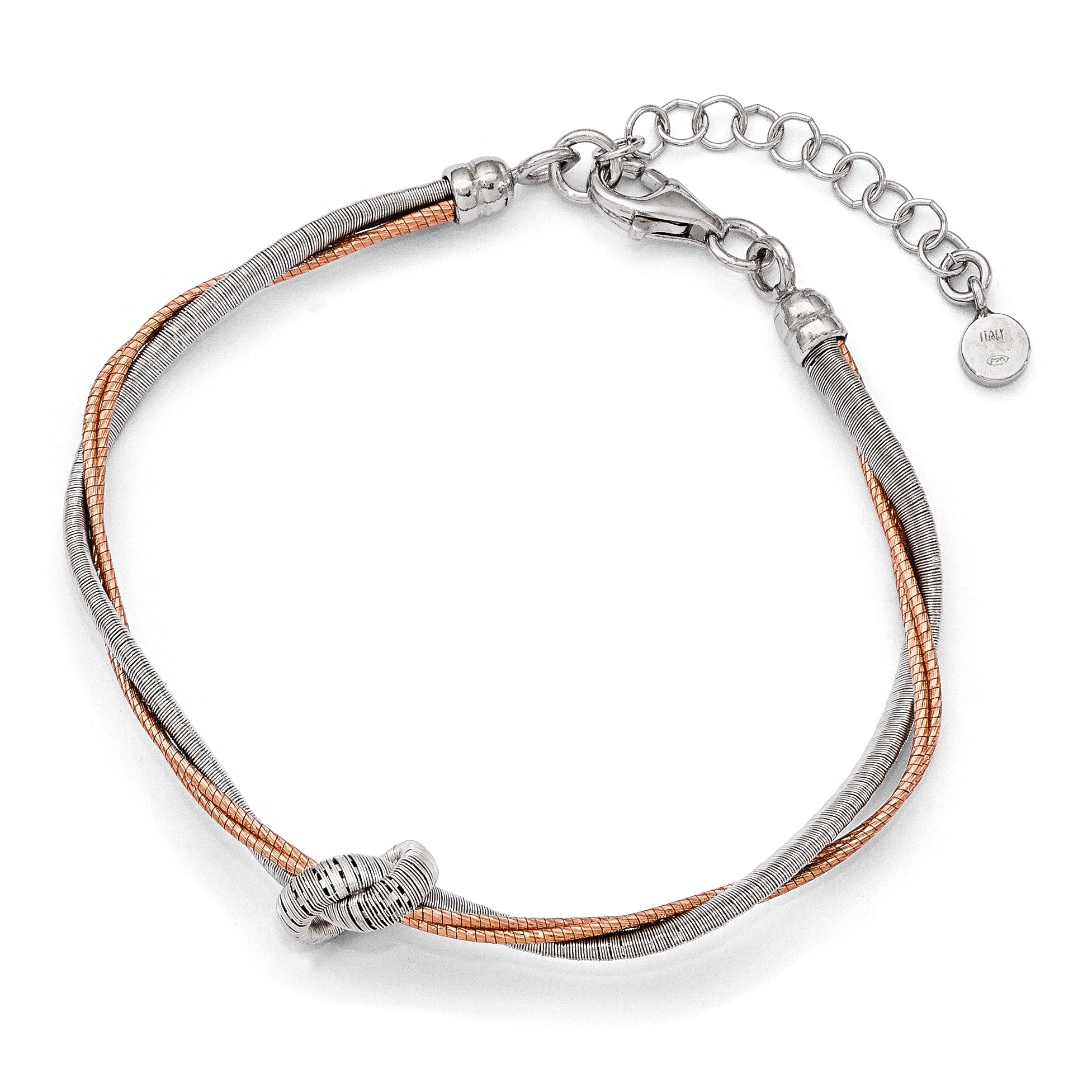 Sterling Silver Rose Gold-plated 7.5in/1in Ext Bracelet Main image