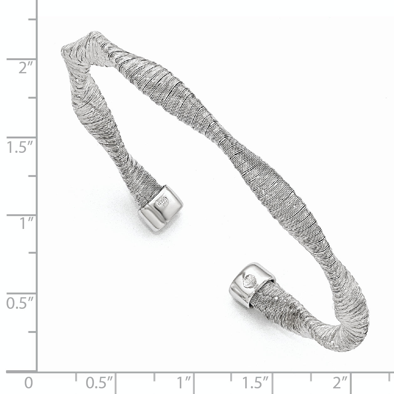Sterling Silver 925 Twisted Cuff Bracelet with Polished Finish Secondary image