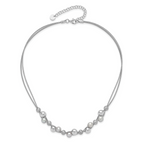 Sophia Jewelers 925 Sterling Silver Beaded Necklace with Multi-Color Freshwater Pearls