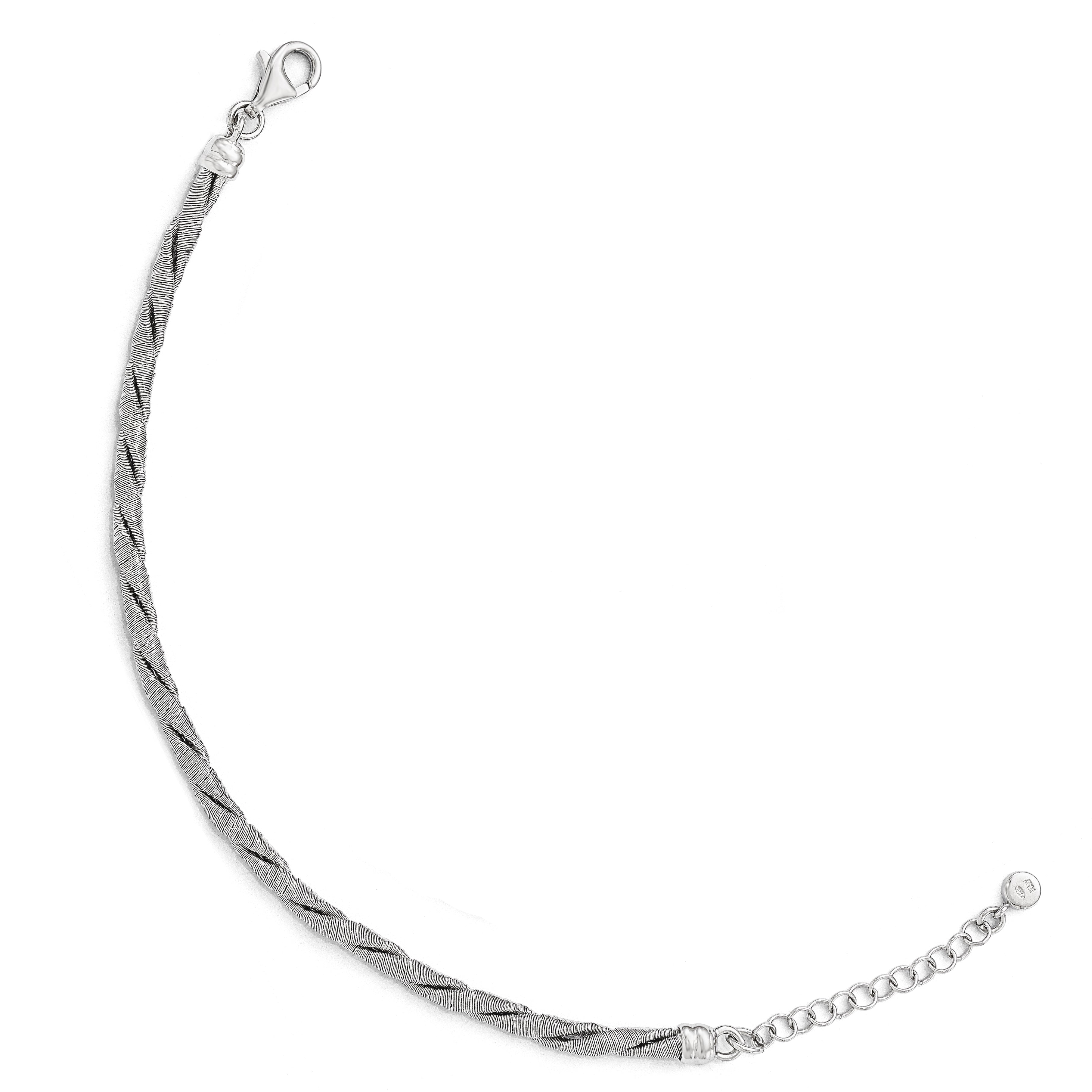 Sterling Silver Textured w/2in Extender Bracelet Secondary image