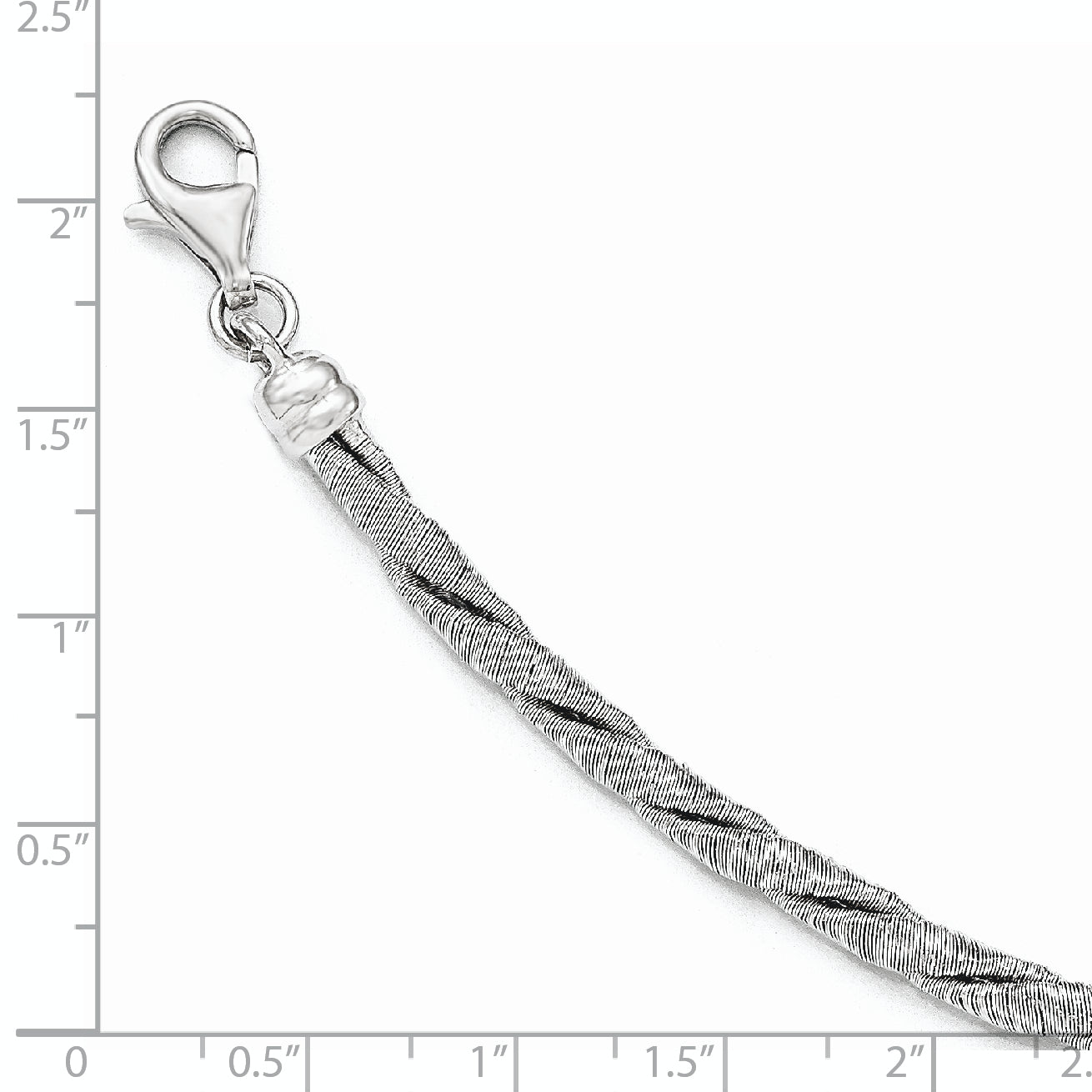 Sterling Silver Textured w/2in Extender Bracelet