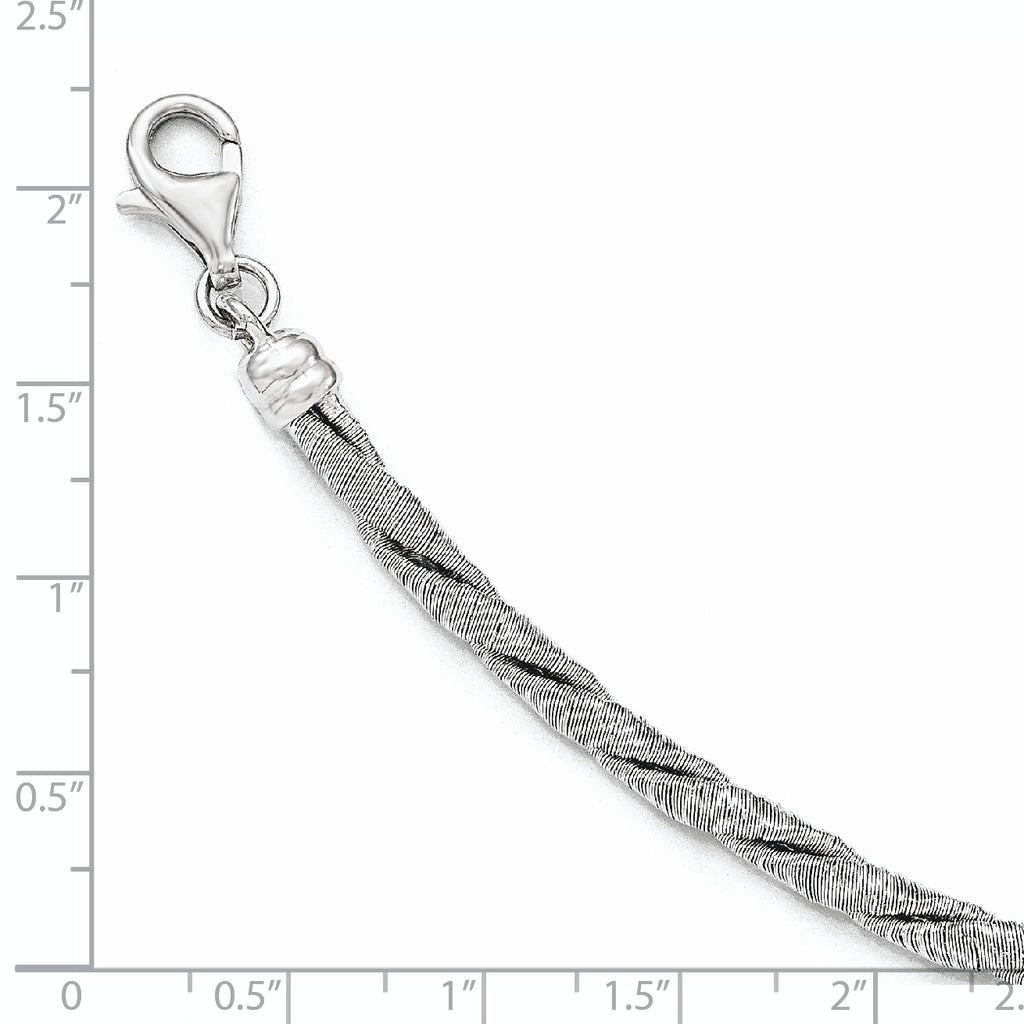 Sterling Silver Textured w/2in Extender Bracelet