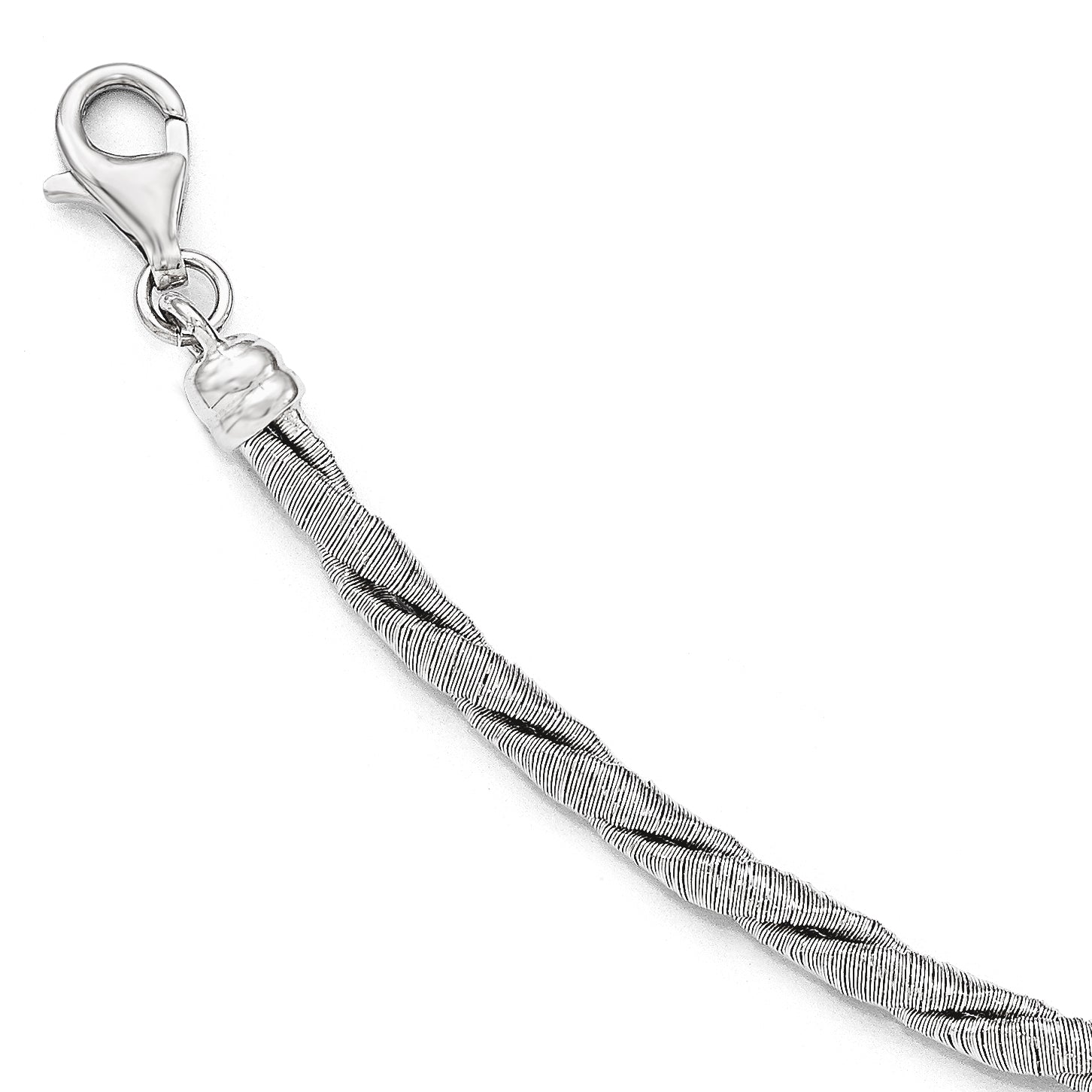 Sterling Silver Textured w/2in Extender Bracelet