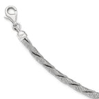 Sterling Silver Textured w/2in Extender Bracelet