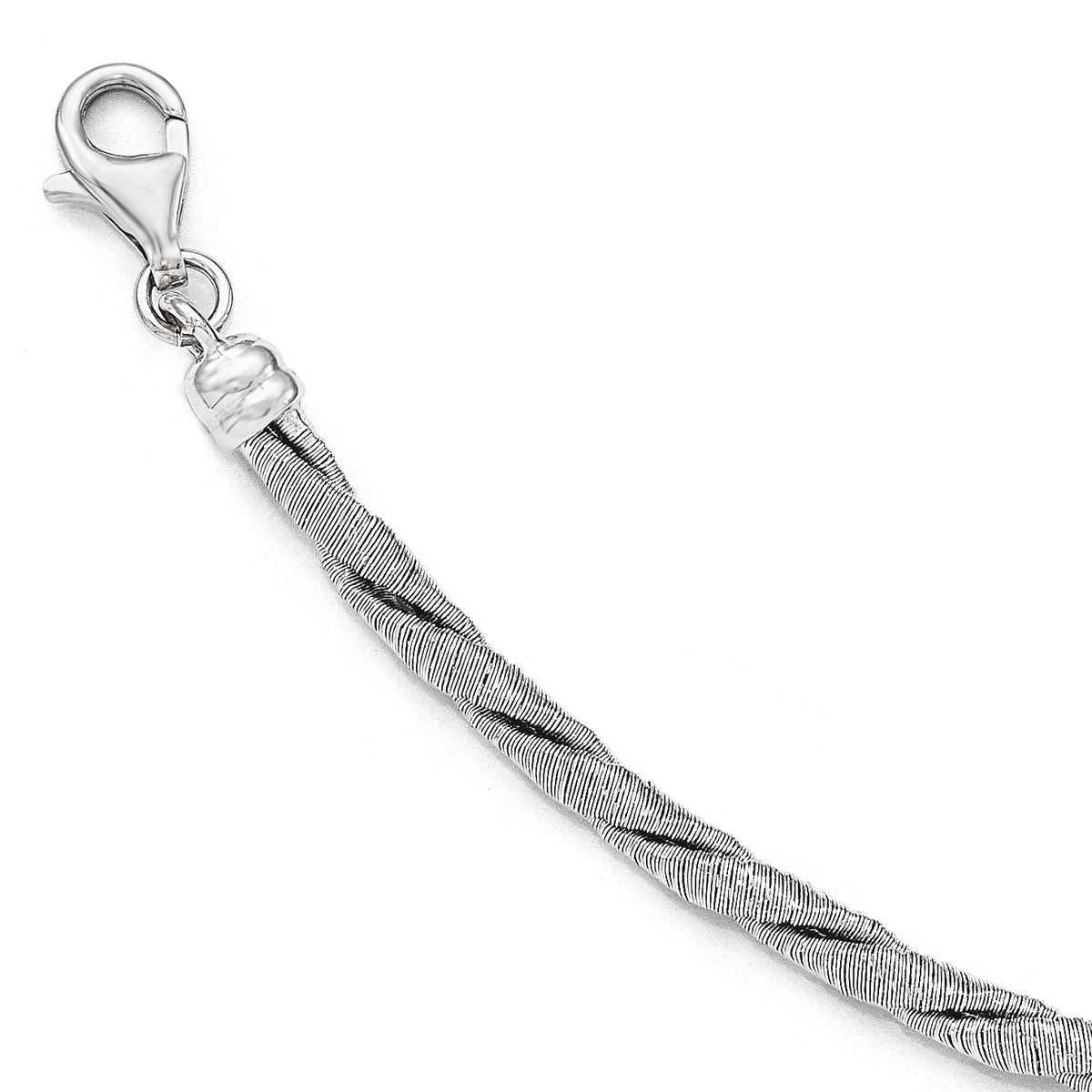 Sterling Silver Textured w/2in Extender Bracelet