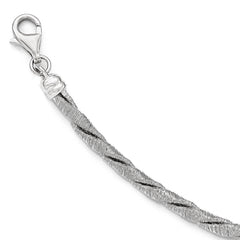 Sterling Silver Textured w/2in Extender Bracelet