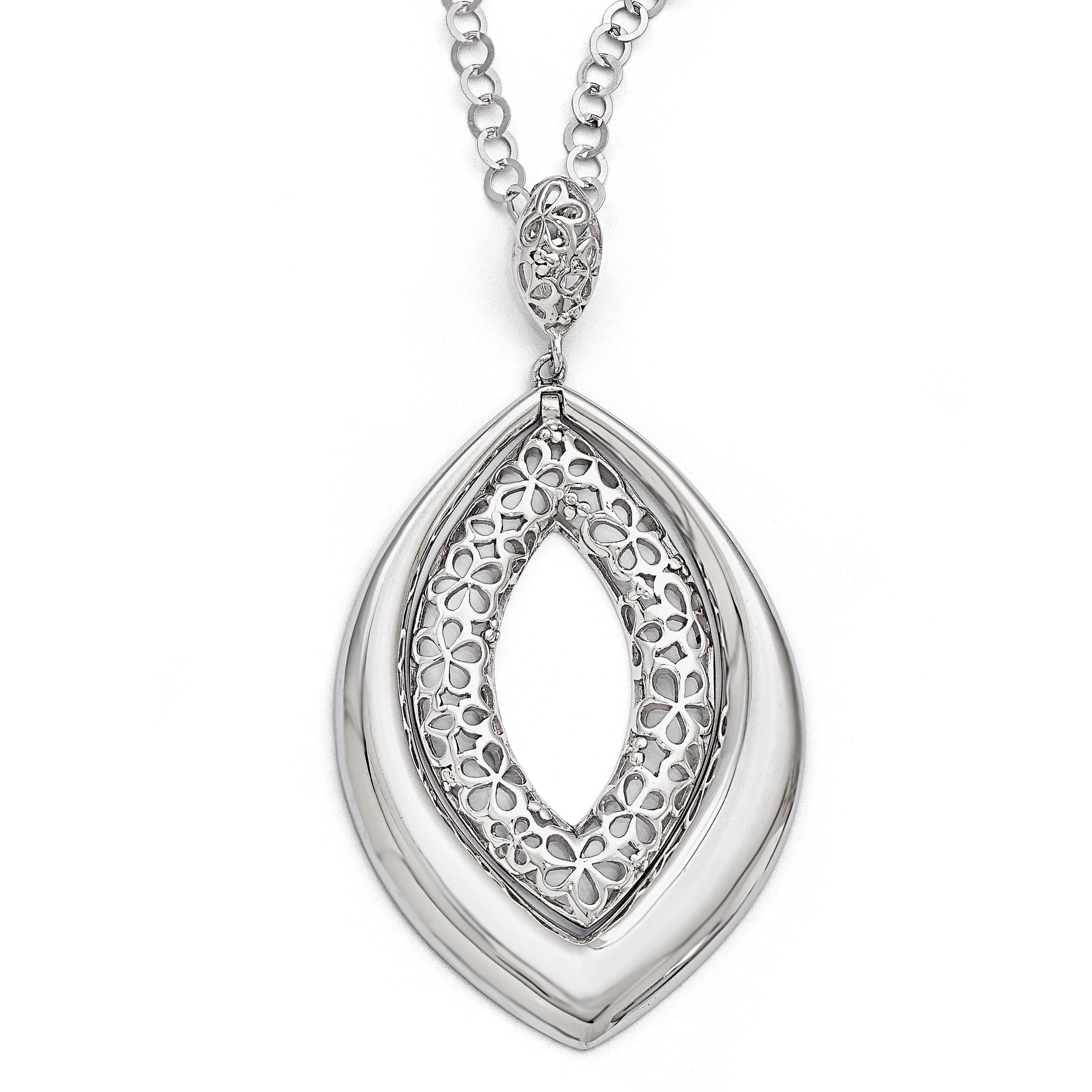 Sterling Silver Polished and Textured Necklace