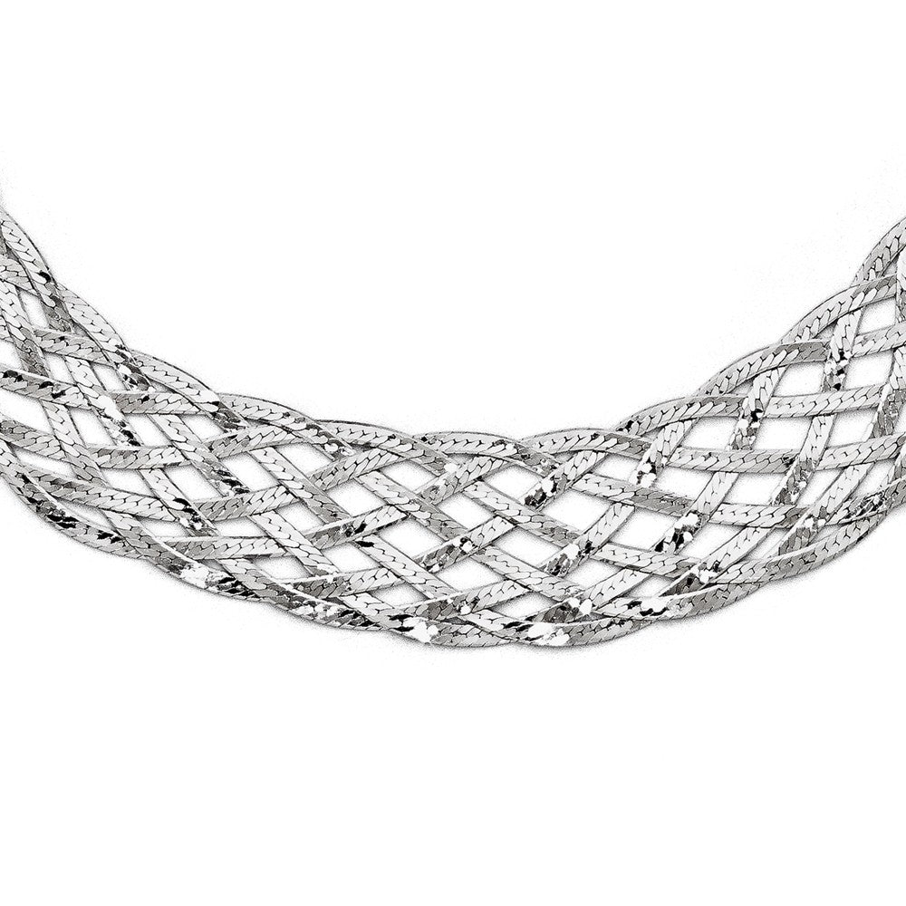 Leslie's Sterling Silver Braided Herringbone Necklace
