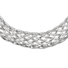 Leslie's Sterling Silver Braided Herringbone Necklace
