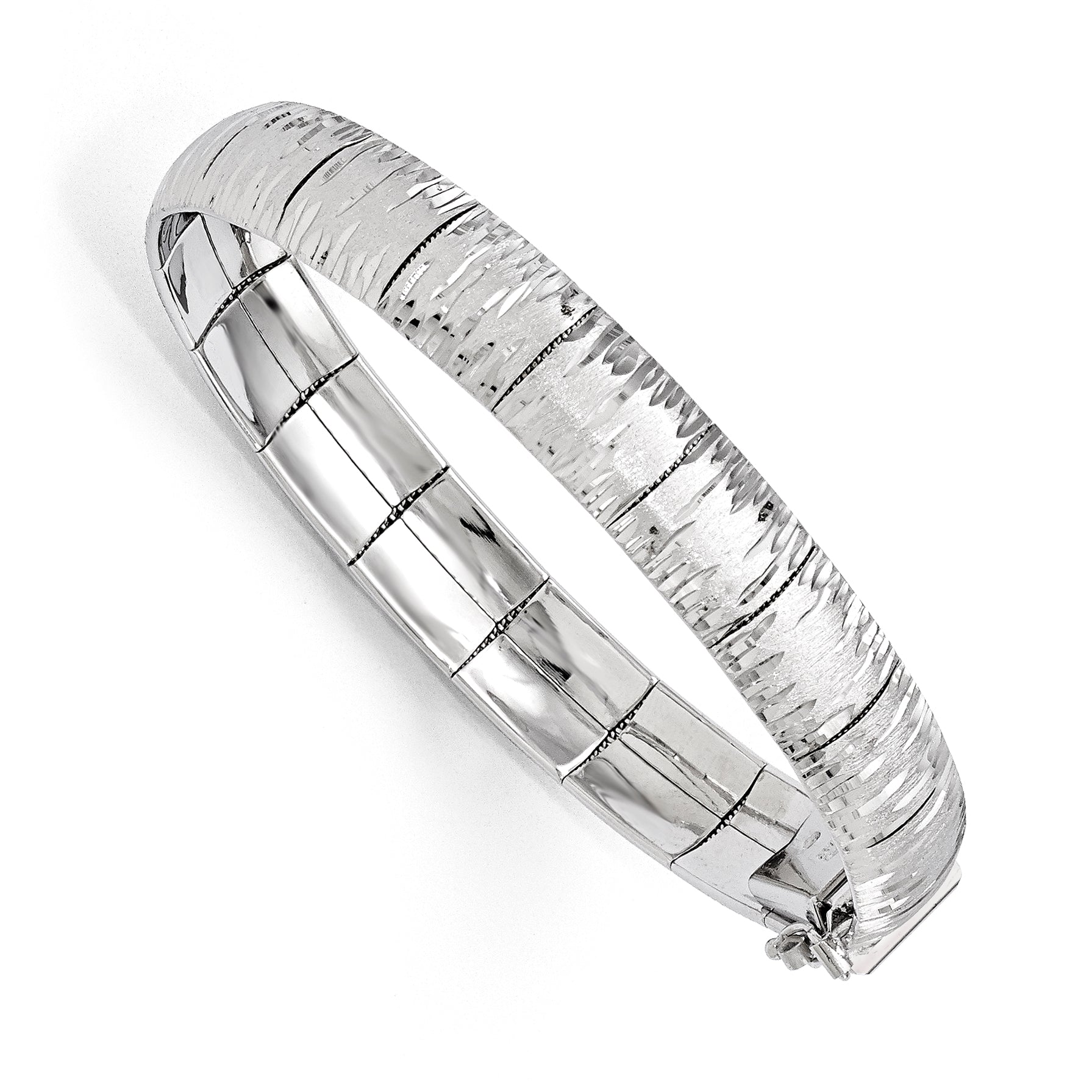Leslie's Sterling Silver Diamond-cut Scratch-Finish Bracelet