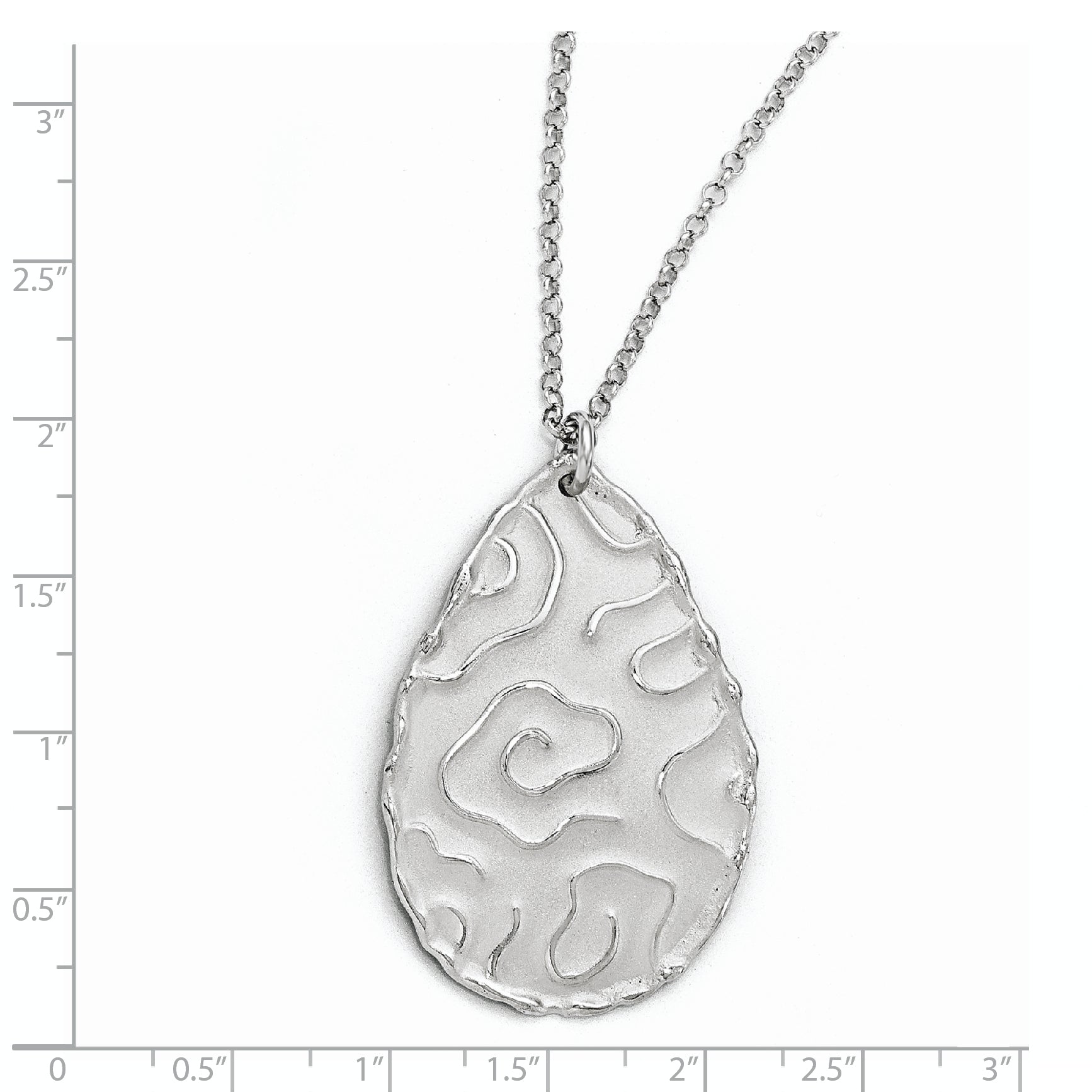 Sterling Silver 925 Rhodium-Plated Satin Necklace with Themed Pendant