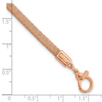 Sterling Silver Rose Gold-plated Polished Wire Wrapped w/1in ext Bracelet