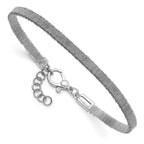 Sterling Silver Polished Wire Wrapped w/1in ext Bracelet