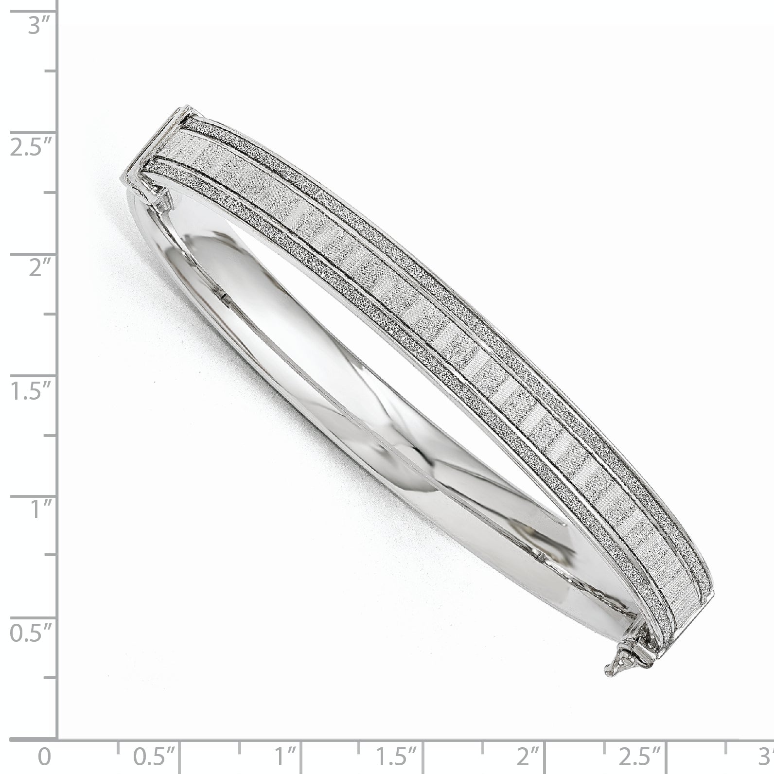 Sophia Jewelers Sterling Silver 925 Hollow Bangle with Glimmer Finish Secondary image