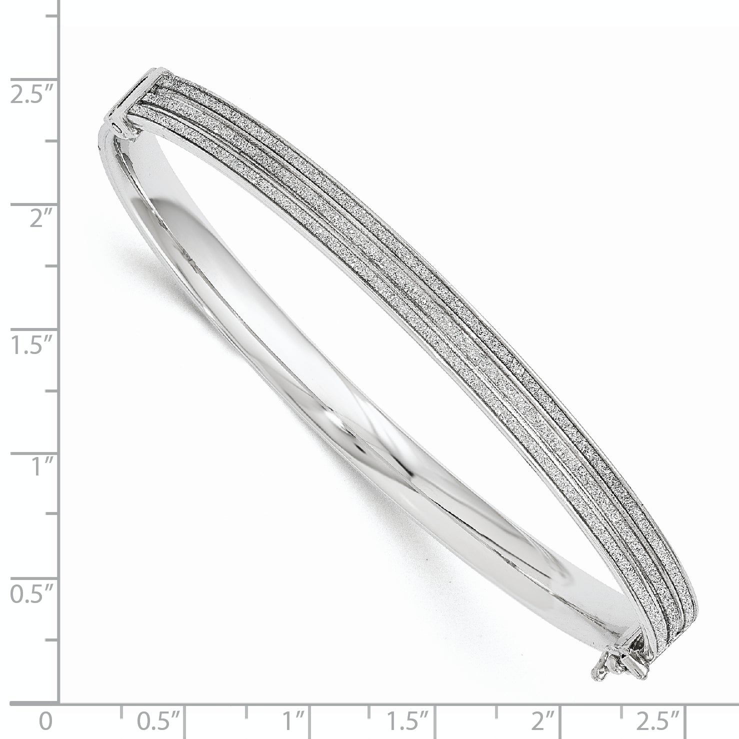 Sterling Silver 925 Polished Hinged Bangle Bracelet Nickel-Free Elegance Secondary image