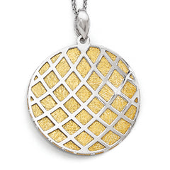 Leslie's Sterling Silver Gold-plated Polished Scratch-Finish Pendant