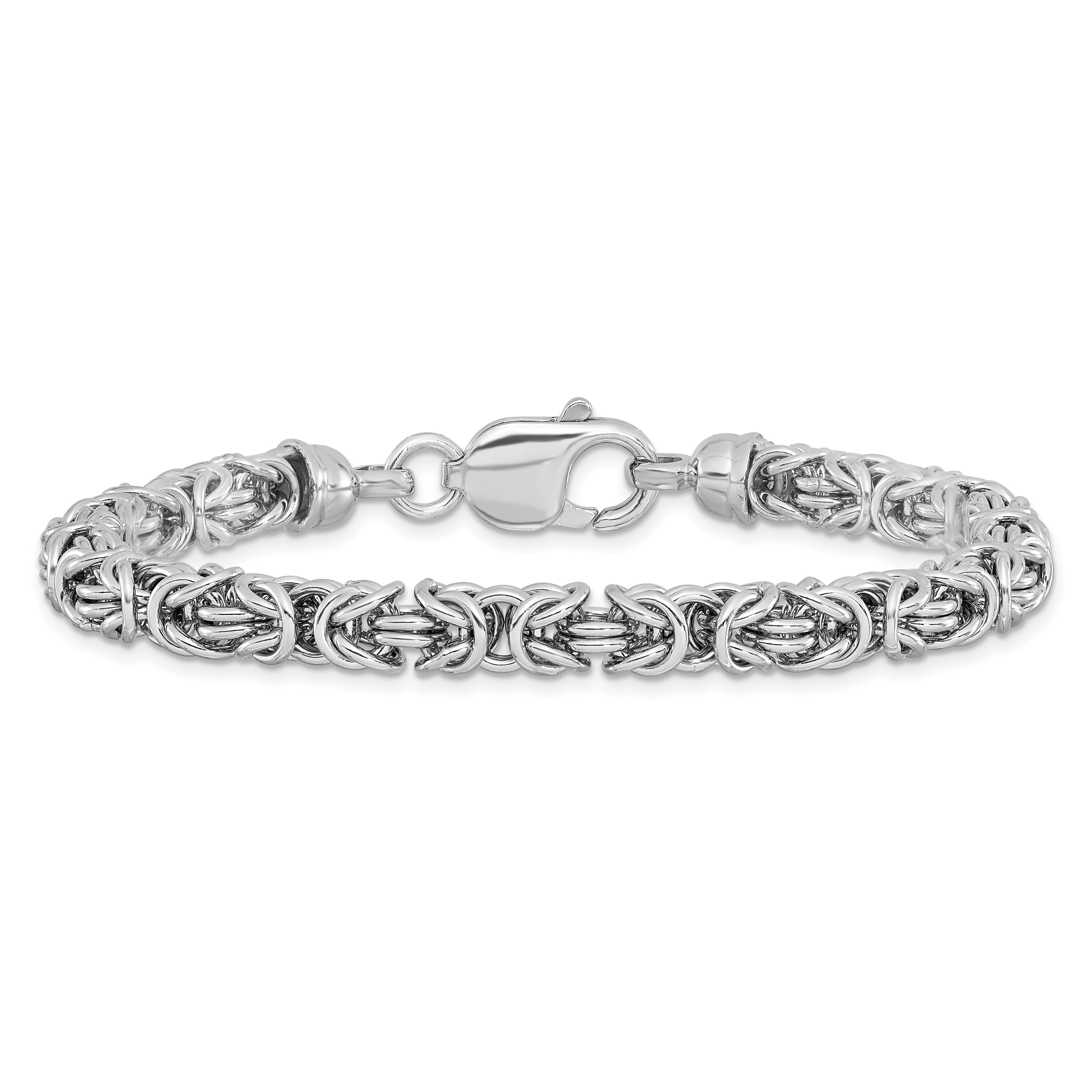 Sterling Silver Rhodium-plated Polished Link Bracelet