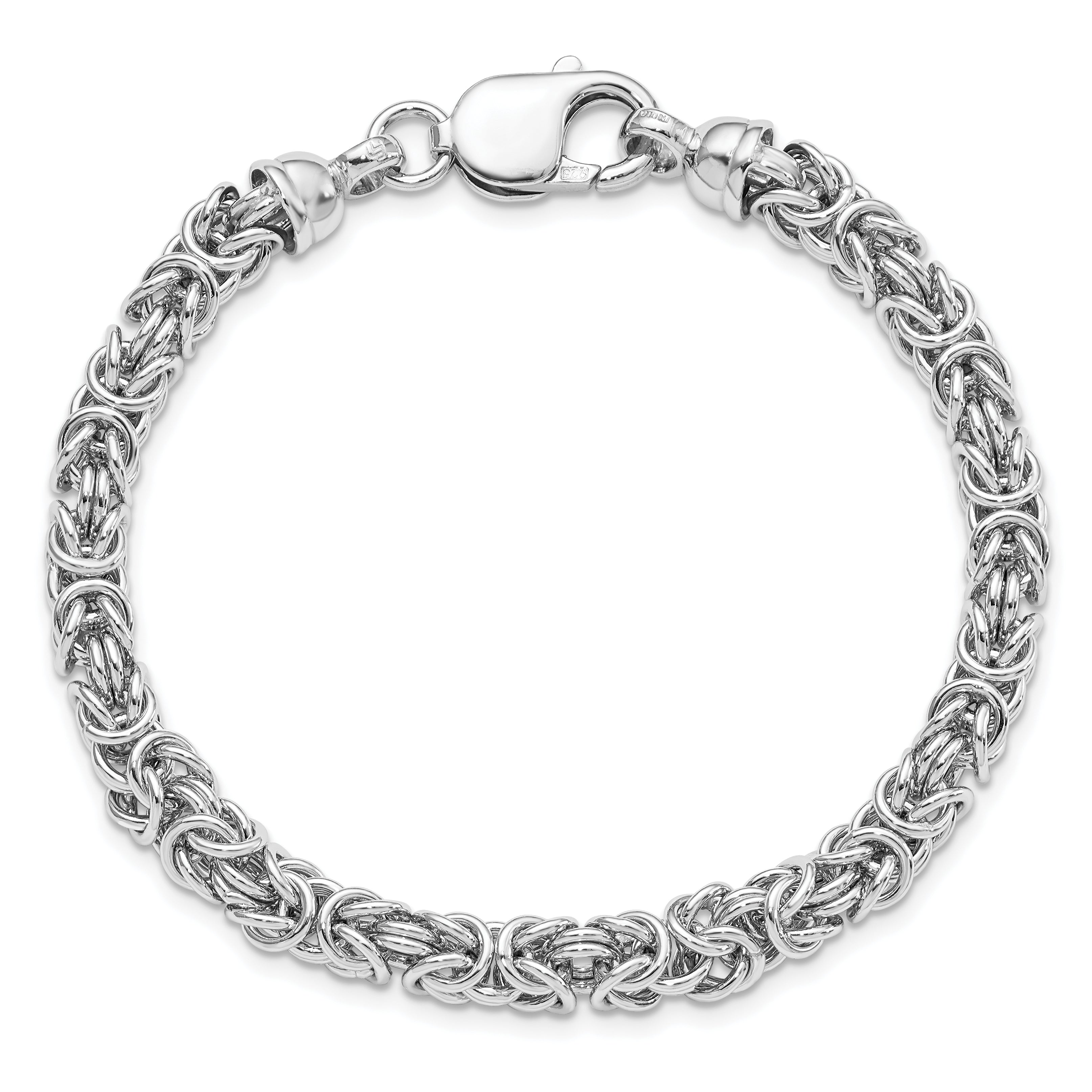 Sterling Silver Rhodium-plated Polished Link Bracelet