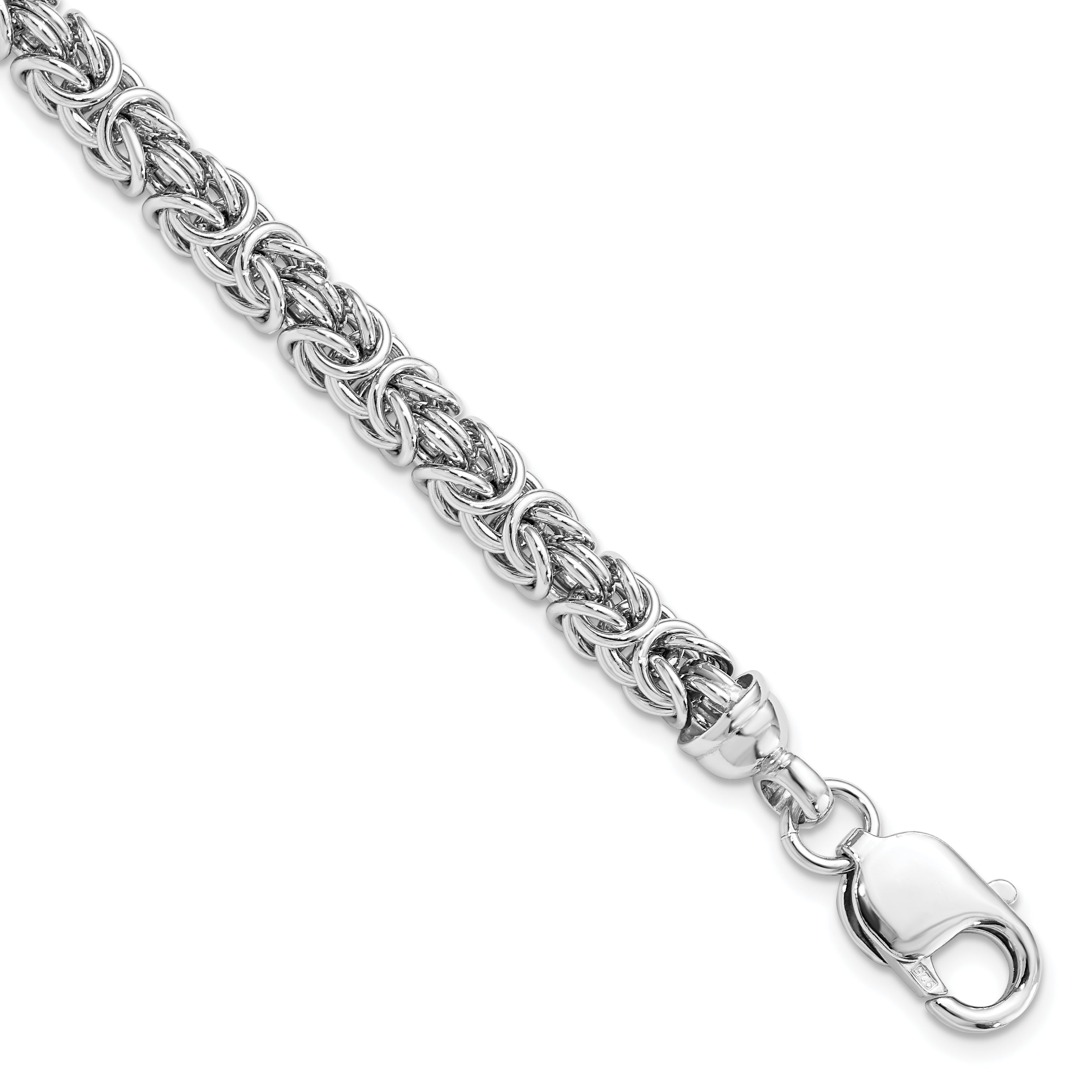 Sterling Silver Rhodium-plated Polished Link Bracelet