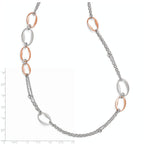 Sophia Jewelers 925 Sterling Silver Two-Tone Necklace with Rose Gold Accent