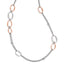 Sterling Silver RH/Rose-plat Scratch-finish 2-Chain Necklace