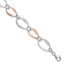 Sterling Silver Rose-plated w/1in ext. Link Bracelet