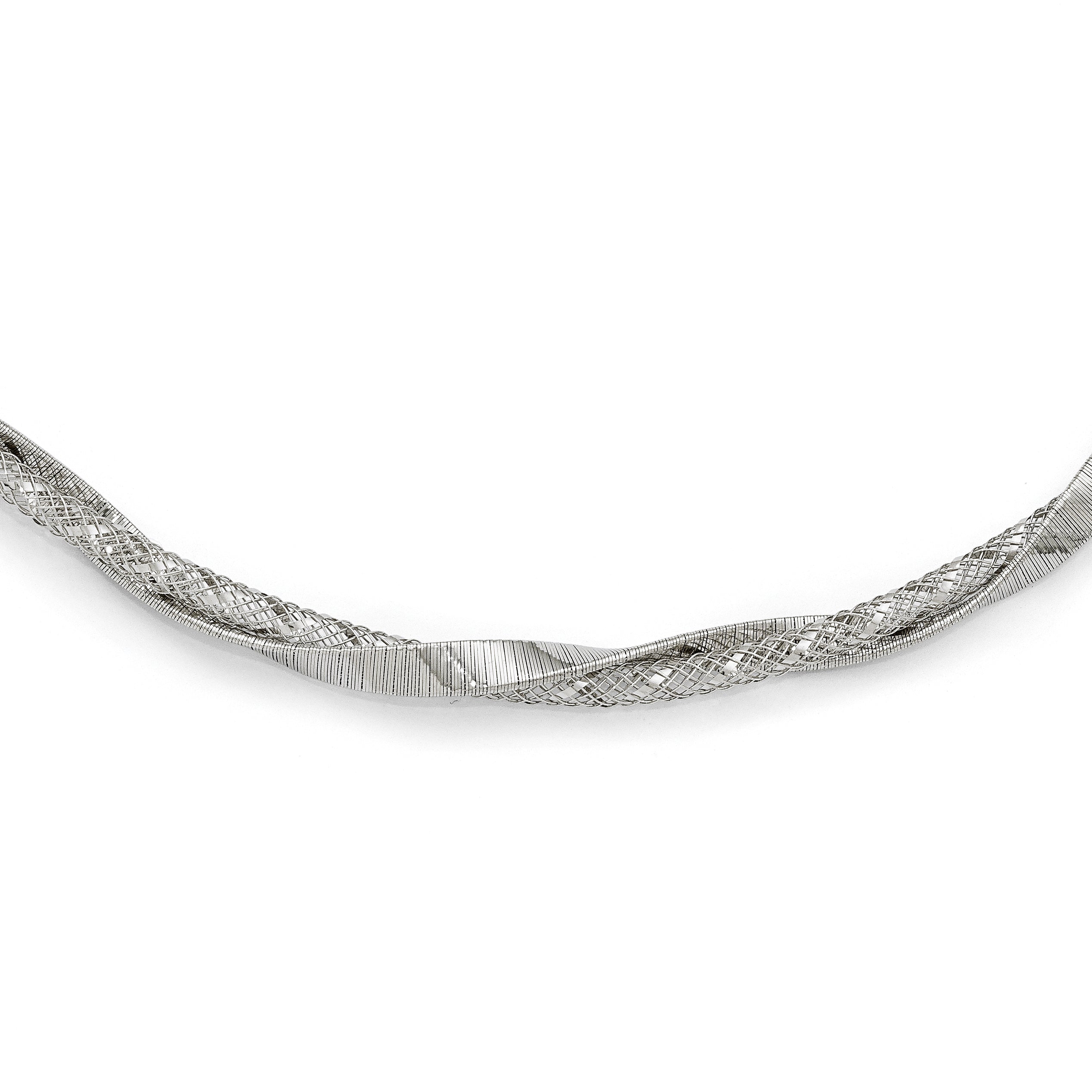 Sophia Jewelers 925 Sterling Silver Twisted Collar Necklace 18 Elegant Design Secondary image