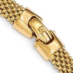 Sterling Silver Mesh Necklace with Gold-tone Polished Finish