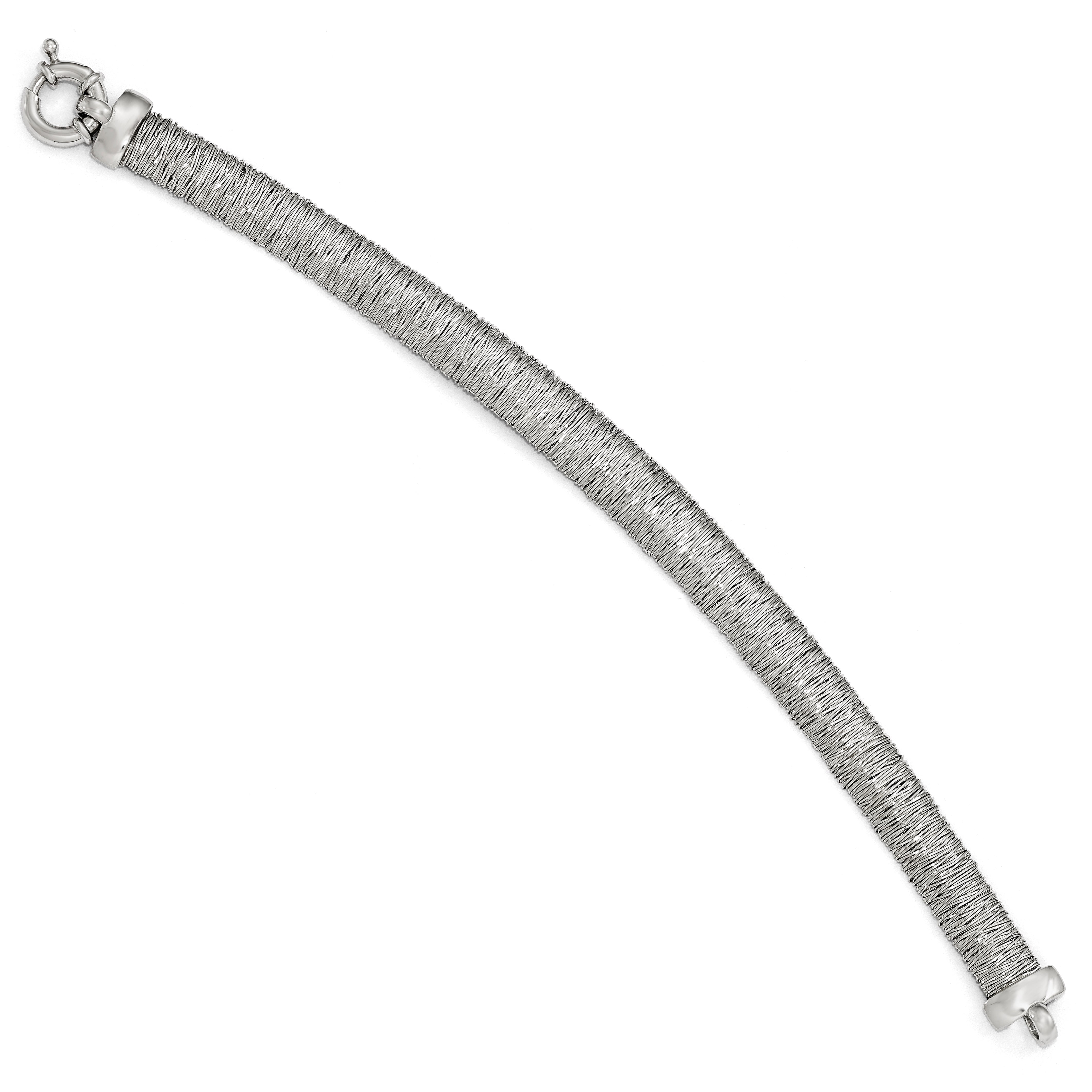 Sterling Silver Polished and Textured Bracelet Secondary image