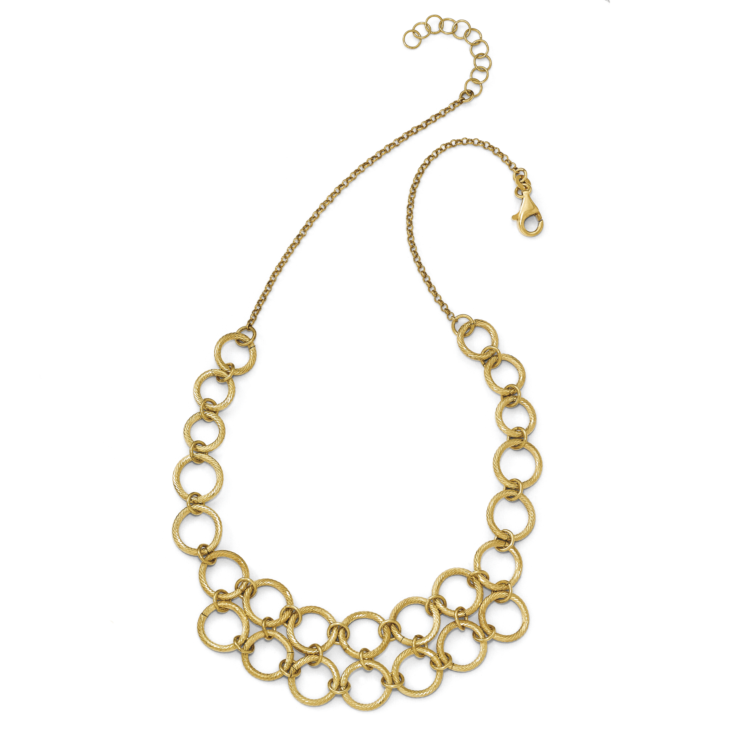 Sterling Silver Gold-Tone Collar Necklace with 1.5in Extension Secondary image