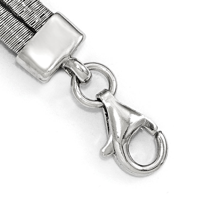 Sterling Silver Polished CZ w/1.5in ext. Bracelet