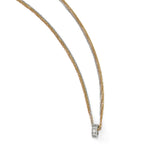 Sophia Jewelers Sterling Silver Two-Tone CZ Pendant Necklace Elegant Design