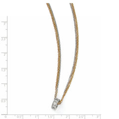 Sophia Jewelers Sterling Silver Two-Tone CZ Pendant Necklace Elegant Design