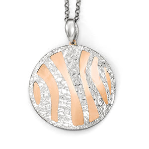 Striped Circle Necklace in Rose Gold-Plated Sterling Silver - Sophia Jewelers