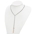 Sterling Silver 925 Adjustable Rose-Tone Cross Necklace Elegant and Stylish