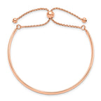 Sterling Silver Rose Gold-plated Polished Adjust Bangle