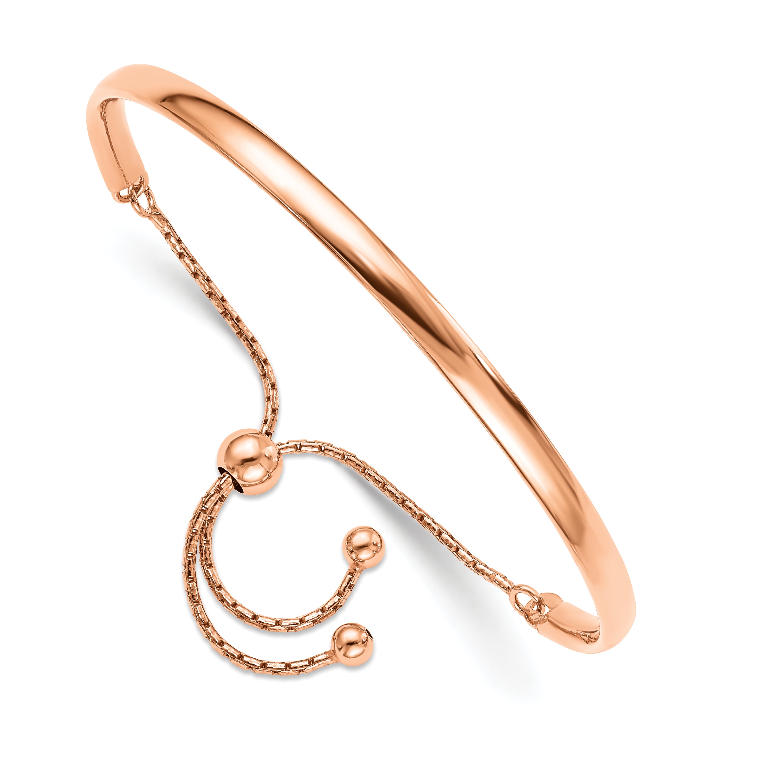 Sterling Silver Rose Gold-plated Polished Adjust Bangle Main image