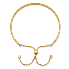 Sterling Silver Gold-plated Polished Adjustable Bangle
