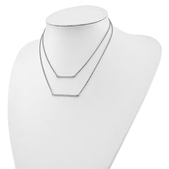 Sophia Jewelers Elegant 925 Sterling Silver Double Strand Necklace