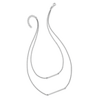 Sophia Jewelers Elegant 925 Sterling Silver Double Strand Necklace
