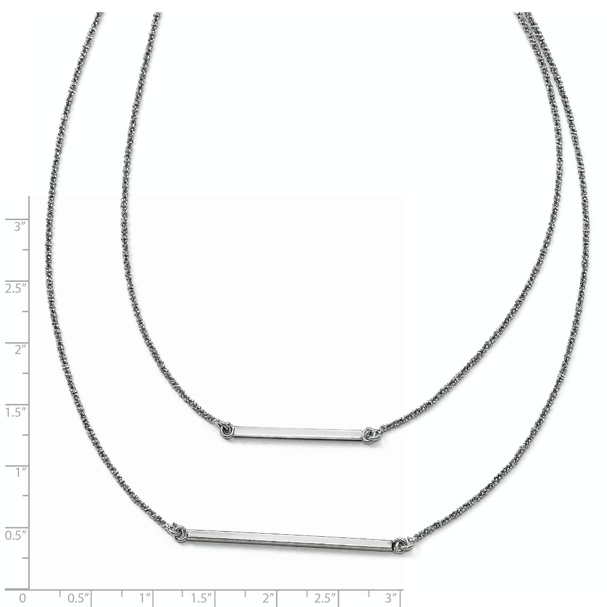 Sophia Jewelers Elegant 925 Sterling Silver Double Strand Necklace